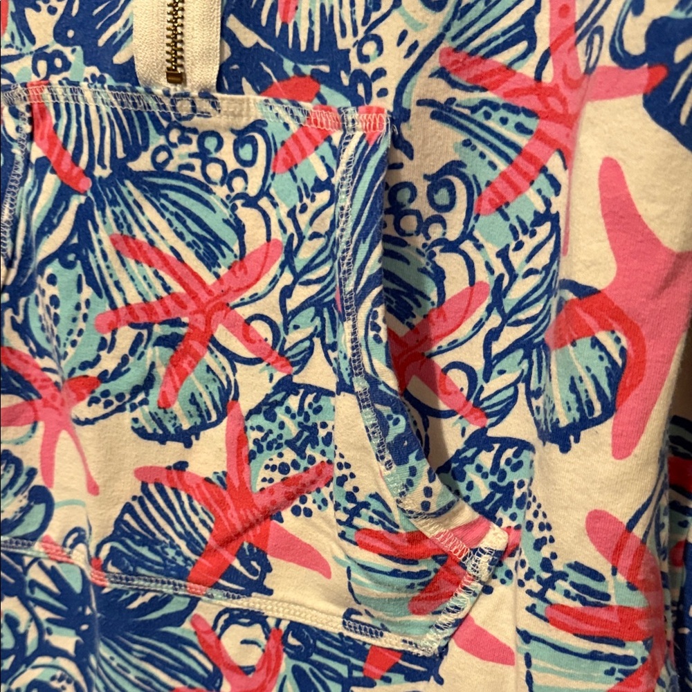 Lilly Pulitzer Vibrant Blue and Pink Quarter Zip Jacket XSmall - Picture 7 of 9